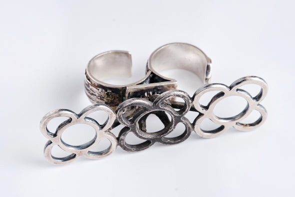 Flor de Barcelona Double Ring – Mokume Gane Portal of Protection