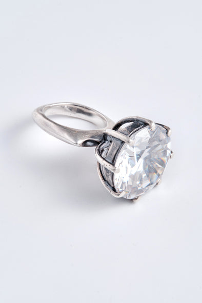 Bling that girl up with this HUGE 20mm round cubic zirconia. Sterling Ring