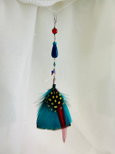 Vision Carrier - Lapis- Soul feather/ convertible earring.