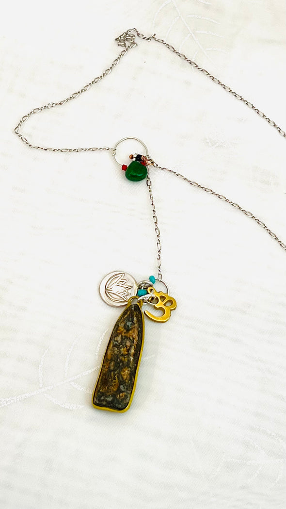 Buddha/Jade lariat necklace