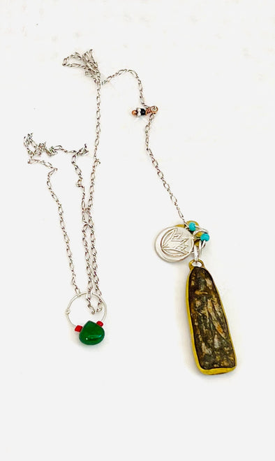 Buddha/Jade lariat necklace
