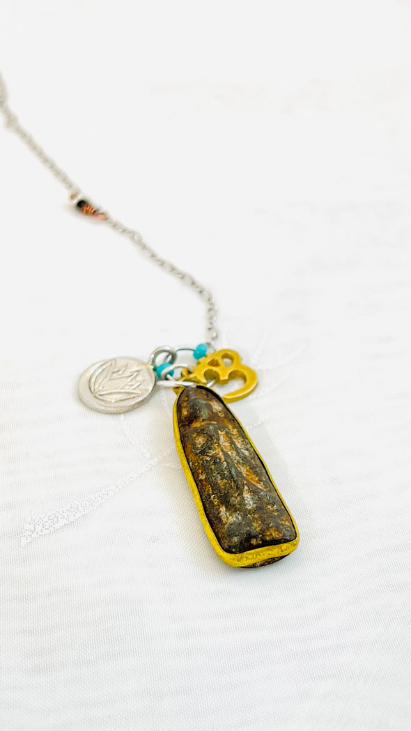 Buddha/Jade lariat necklace