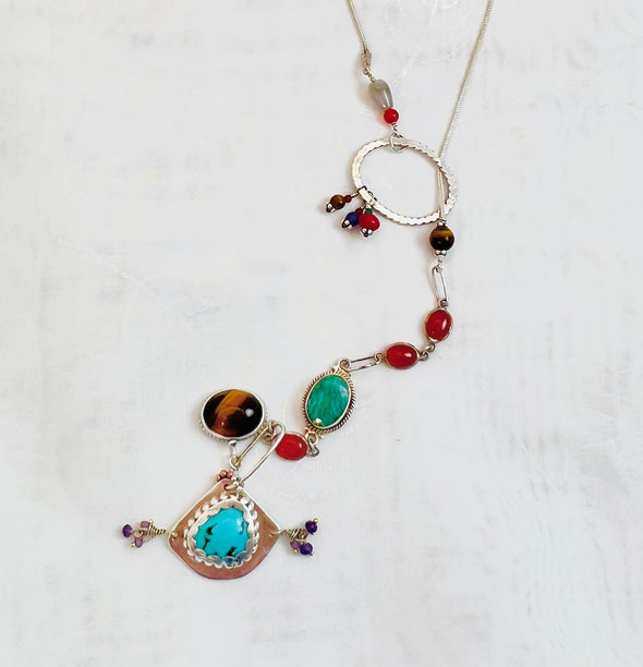 Turquoise/Tiger-eye Lariet necklace