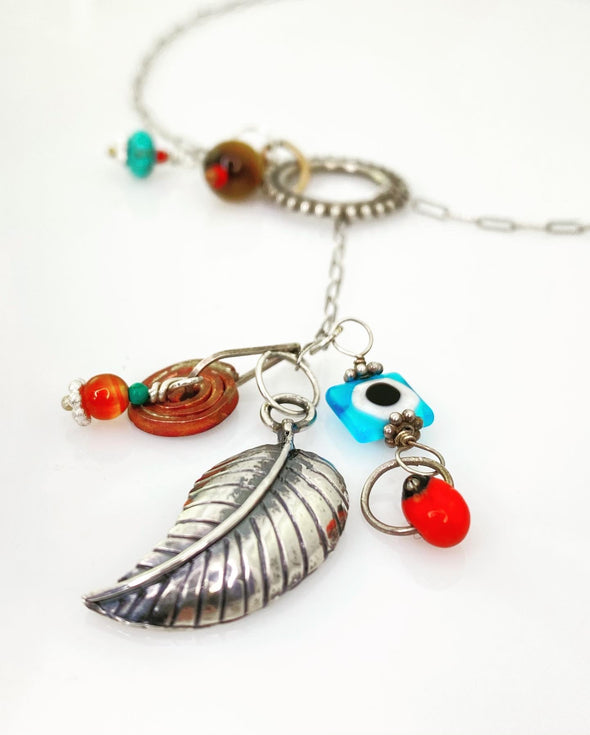 Sterling Silver Feather “Y” Lariat Necklace