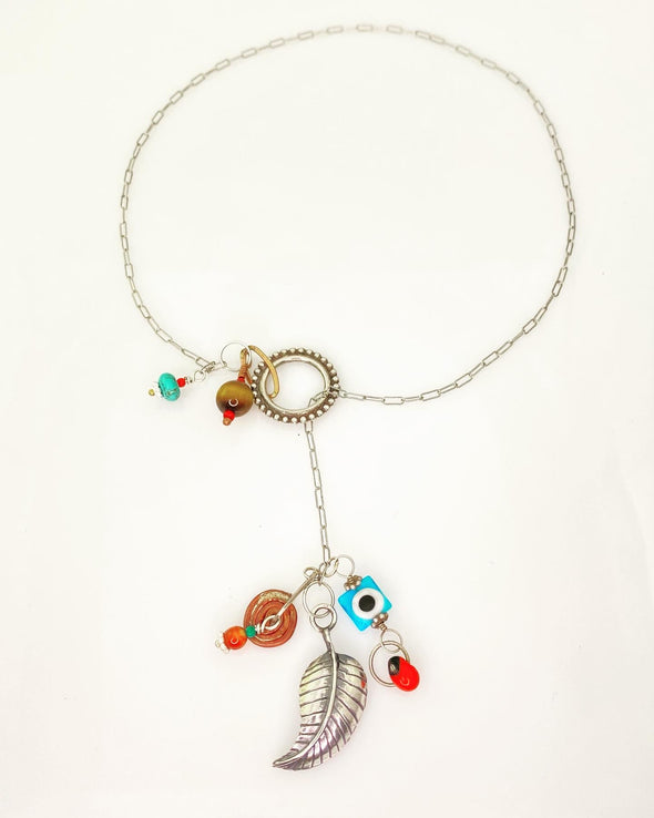 Sterling Silver Feather “Y” Lariat Necklace