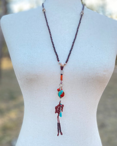 Rosewood Tibetan Mala: Miniature Prayer Beads 📿 Rosarios.