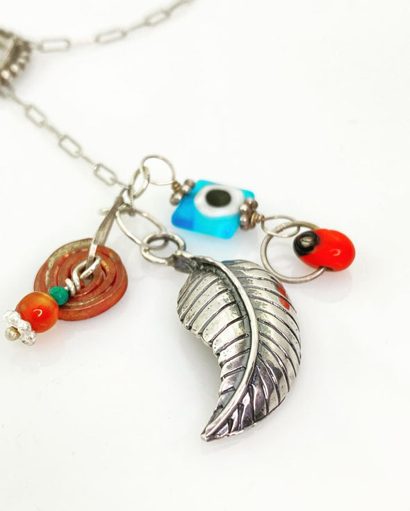 Sterling Silver Feather “Y” Lariat Necklace