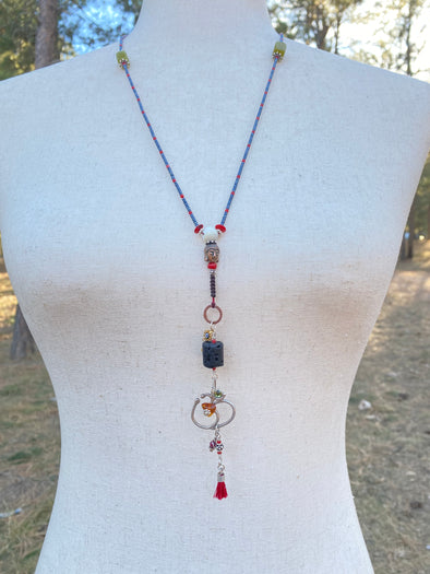 Lava & Mother of pearl Mala: Miniature Prayer Beads 📿 Rosarios.