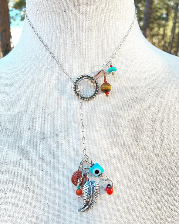 Sterling Silver Feather “Y” Lariat Necklace