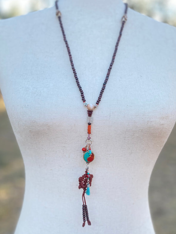 Rosewood Tibetan Mala: Miniature Prayer Beads 📿 Rosarios.
